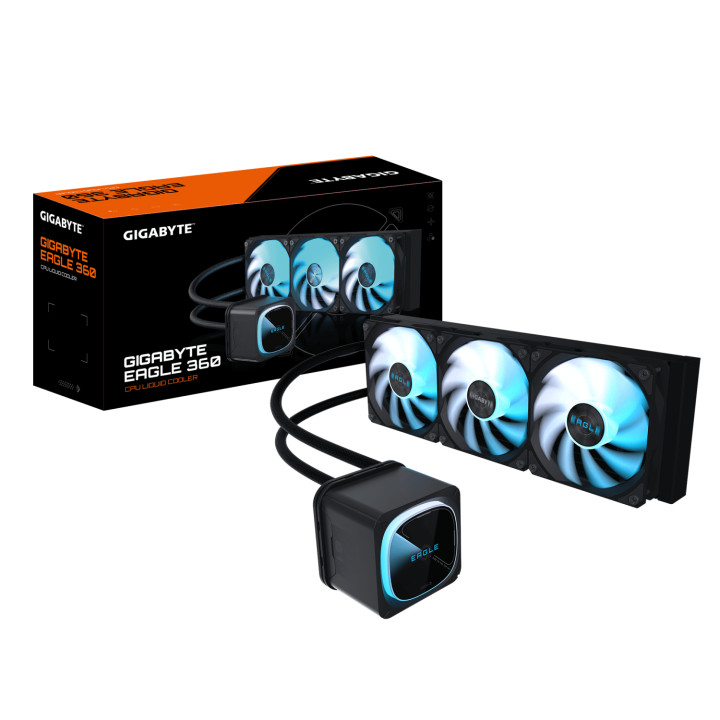 GIGABYTE EAGLE 360 Refrigeración Líquida para CPU - 3x120mm Ventiladores ARGB, pantalla LCD a color, DAISY-CHAIN,...