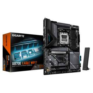GIGABYTE X870E EAGLE WIFI7 Placa Base – Compatible con procesadores AMD Ryzen 9000, VRM digital de 16+2+2 fases, hasta
