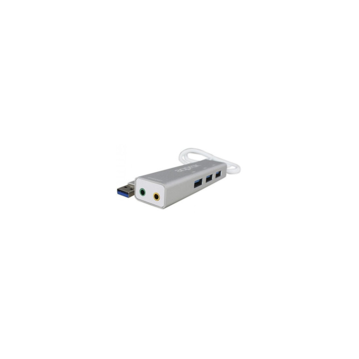 Approx Adaptador USB Sound Card TARJETA DE SONIDO + USB 3.0 HUB APPUSB51HUB