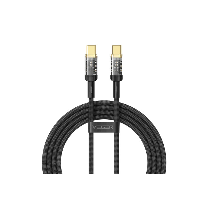Veger Cable USB-C a USB-C Negro 1.5 m Carga rápida 240W