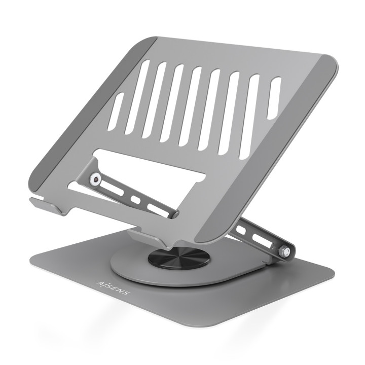 AISENS Soporte de Sobremesa XL Giratorio Ajustable para Portatil / Tablet 10"-17", Gris