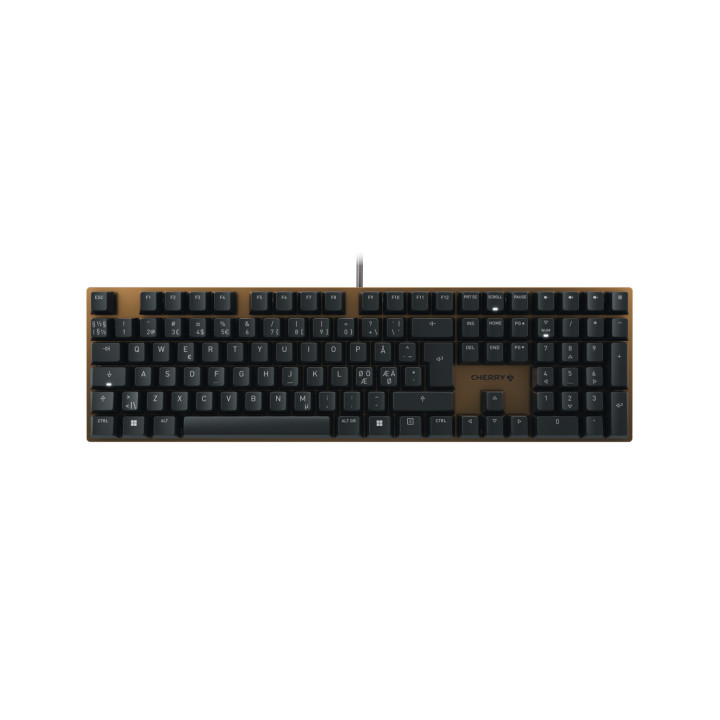 CHERRY KC 200 MX teclado Juego USB QWERTY Nórdico Negro, Bronce