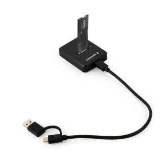 Gembird DD-U3M2 base de conexión para disco duro USB 3.2 Gen 1 (3.1 Gen 1) Type-C Negro