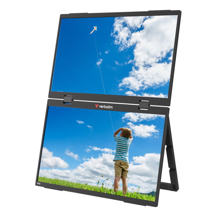 Verbatim Portable 15.6" FHD Dual Monitor Essentials Monitor portátil Negro 39,6 cm (15.6") LCD 1920 x 1080 Pixeles