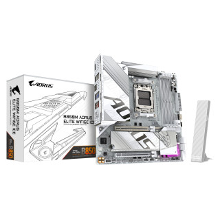 GIGABYTE B850M AORUS ELITE WIFI6E ICE Placa Base - Procesadores AMD Ryzen Serie 9000, 12+2+1 fases VRM digitales, hasta