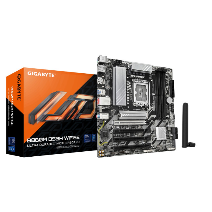 GIGABYTE B860M DS3H WIFI6E Placa base - CPUs Intel Core Ultra, VRM de 5+1+2+1 fases, hasta 9066MHz DDR5, 1xPCIe 5.0 +...