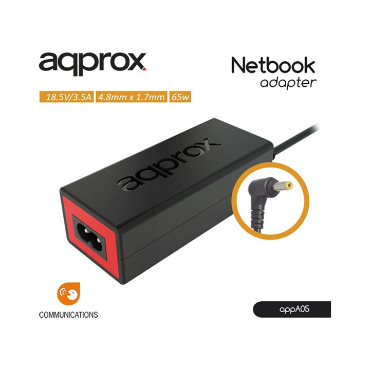 CARGADOR PORTATIL APPROX ESPECIFICO HP 65W 4.8 x 1.7 mm APPA05