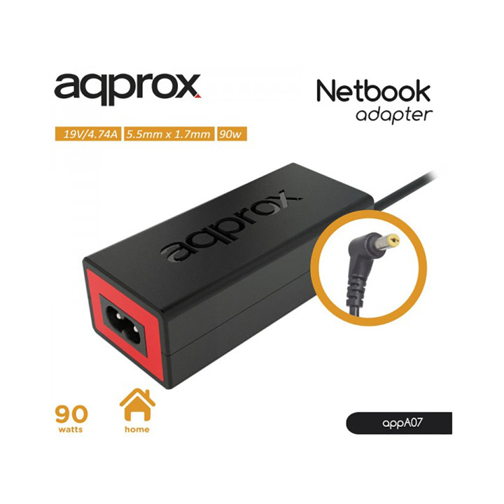 CARGADOR PORTATIL APPROX ESPECIFICO ACER 90W 5.5 x 1.7 mm APPA07