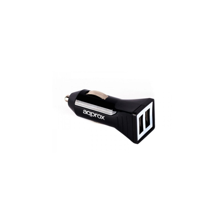 CARGADOR COCHE USB APPROX 2.4A NEGRO appusbcar21B