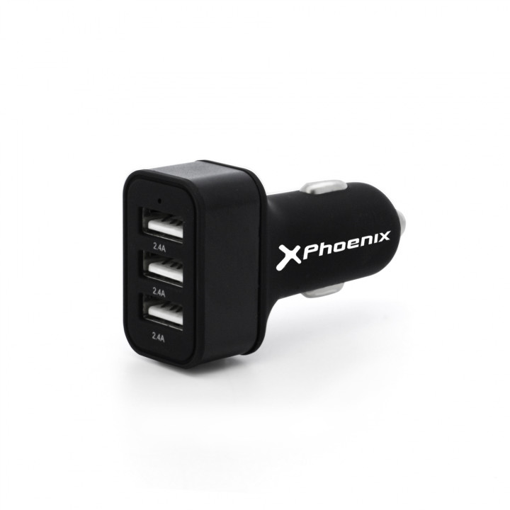 CARGADOR COCHE UNIVERSAL PHOENIX PHCARCHARGER3USB 5V 3 X USB 7.2A NEGRO PHCARCHARGER3USB