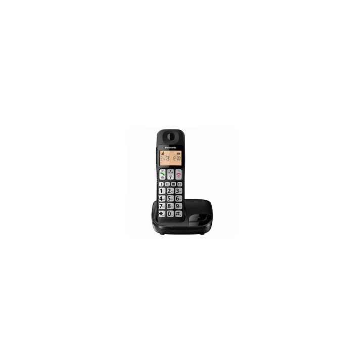 TELEFONO INALAMBRICO DECT PANASONIC IDENTIFICACION LLAMADAS 50 MEMORIAS BOTONES GRANDES COMPATIBLE AUDIFONOS NEGRO...