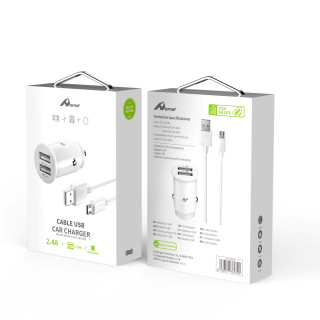 Home Serie Enjoy YCC-01M Adaptador de coche USB. 2 USB x 5V/2.4A con cable Micro USBÂ