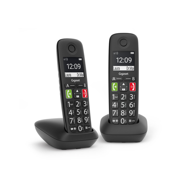 Gigaset E290 Duo Teléfono DECT/analógico Identificador de llamadas Negro