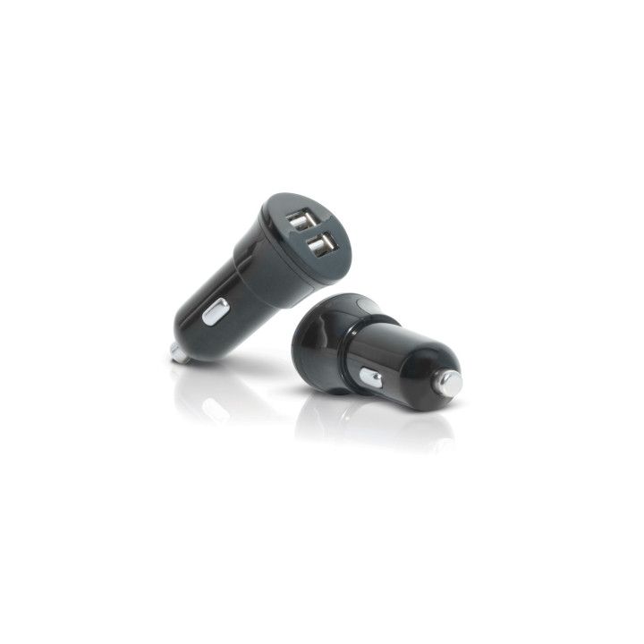 Mobilis Car Charger 2 USB Universal Negro Encendedor de cigarrillos Auto