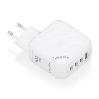 AISENS Cargador GaN 100W, 3xUSB-C PD3.0 QC4.0, 1xUSB-A QC3.0, Blanco