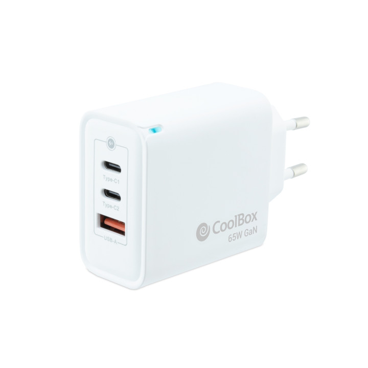 CoolBox Cargador USB 65W con tecnología GaN