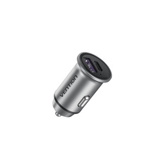 Vention Cargador de Coche FFBH0/ 1xUSB-Tipo C/ 1xUSB/ 20W