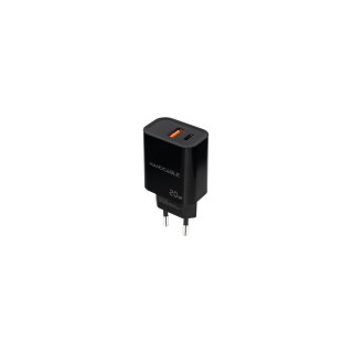 Nanocable Cargador USB-C/PD + USB-A/QC 20W, Negro
