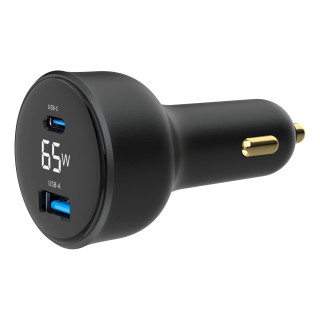 Gembird TA-UC-AC2PD65LCD-CAR-01 cargador de dispositivo móvil Universal Negro Encendedor de cigarrillos Carga rápida...