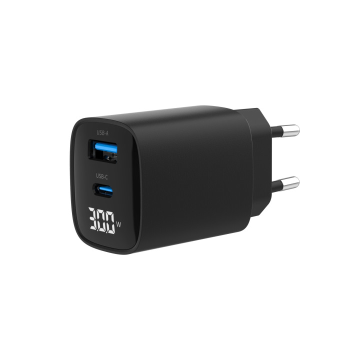 Gembird TA-UC-PDQC30LCD-BK-01 cargador de dispositivo móvil Smartphone, Reloj inteligente, Tableta Negro Corriente...