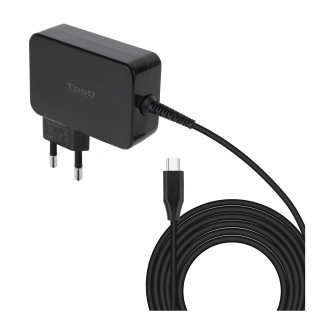 TooQ Cargador de portátil GAN USB-C PD 100W, Negro
