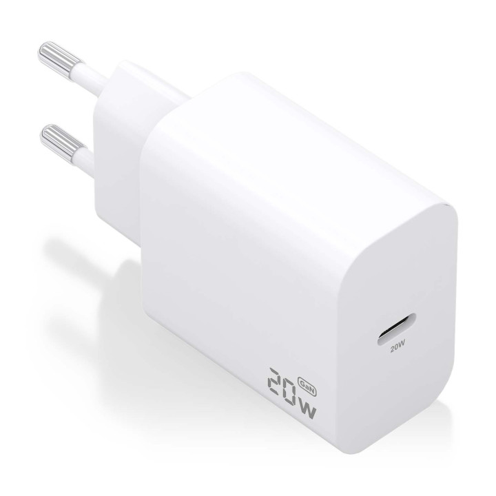AISENS Cargador GaN 20W, 1xUSB-C PD3.0, Blanco