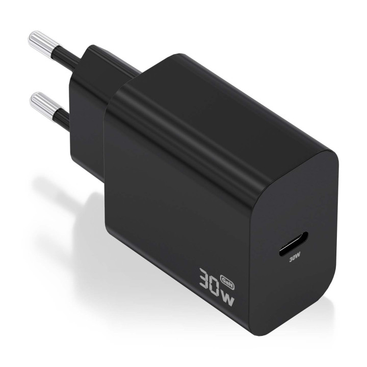 AISENS Cargador GaN 30W, 1xUSB-C PD3.0, Negro