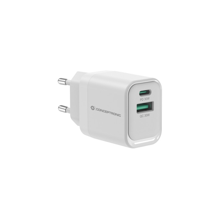 Conceptronic ALTHEA19W33 cargador de dispositivo móvil Universal Blanco Corriente alterna Carga rápida Interior