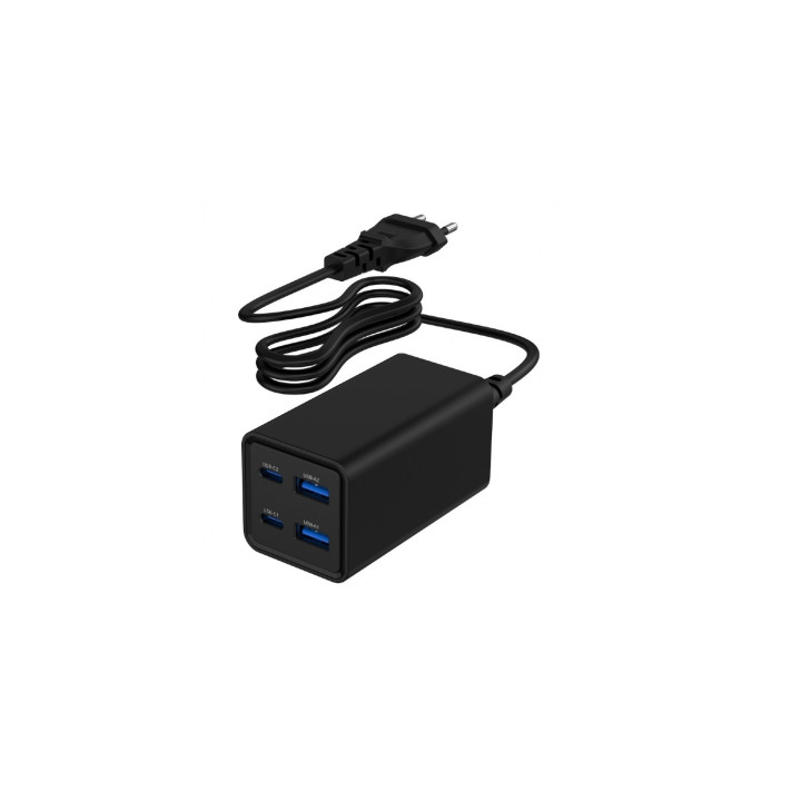 Gembird TA-UC-2A2C-PD65-01-BK cargador de dispositivo móvil Portátil, Smartphone Negro Corriente alterna Carga rápida...