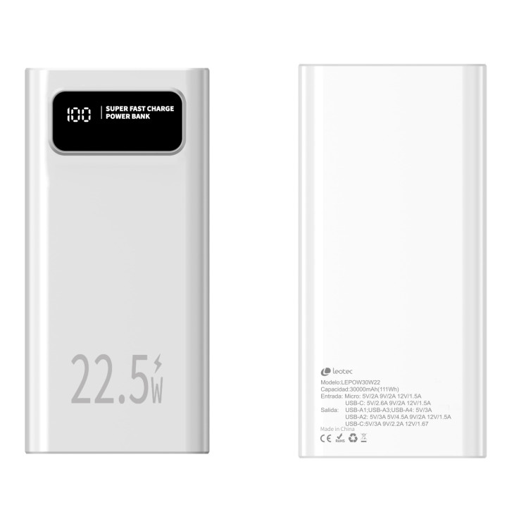 Leotec Powerbank 30.000mAh PD 22.5W