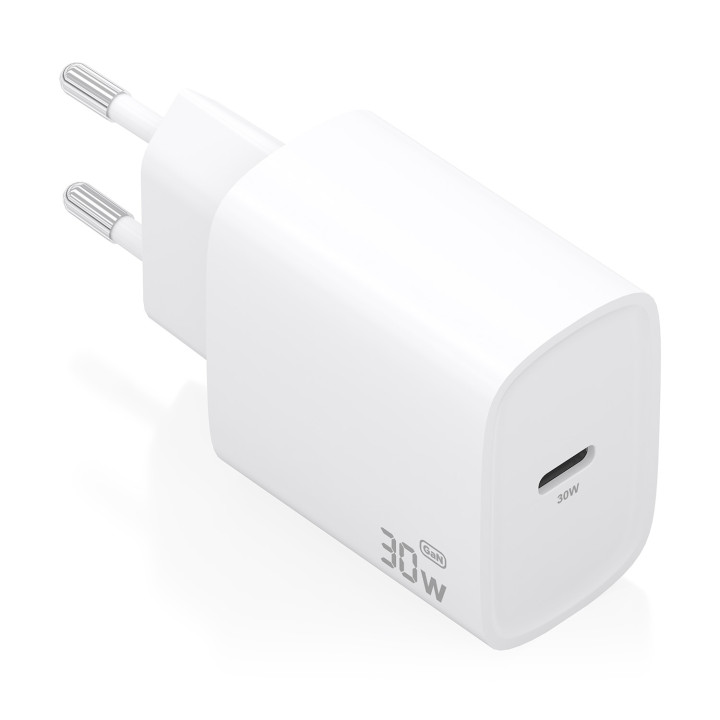 AISENS Cargador GaN 30W, 1xUSB-C PD3.0, Blanco