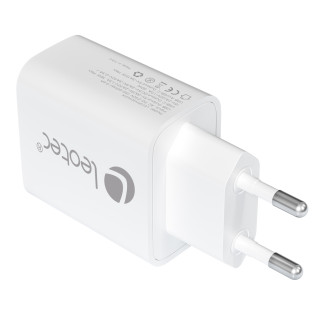 Leotec CARGADOR UNIVERSAL 30W GAN 1 USB C PD+1 USB A BLANCO