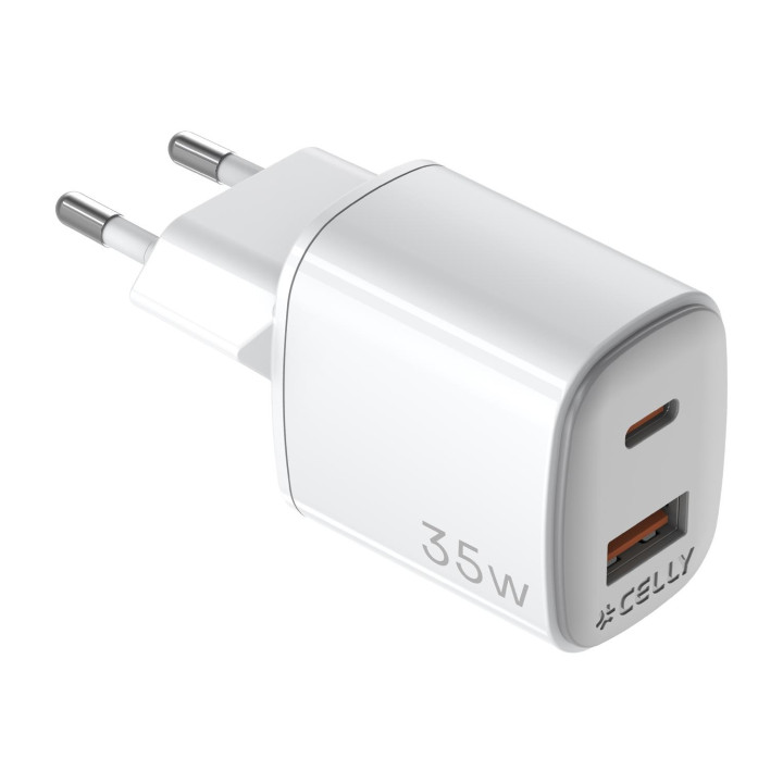 Celly UPTC1USB1USBC35 cargador de dispositivo móvil Universal Blanco Corriente alterna Carga rápida Interior