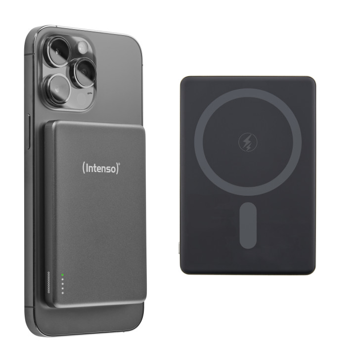Intenso Batería Externa Magnética MW5000 5000 mAh – Compatible con MagSafe, Carga Inalámbrica 15W, USB-C PD 20W,...