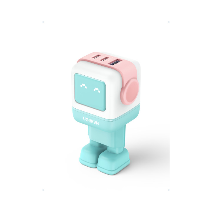 Ugreen Uno RG 65W 3-Port GaN Fast Charger pink blue Ordenador portátil, Teléfono móvil, Portátil, Tableta, Teléfono...