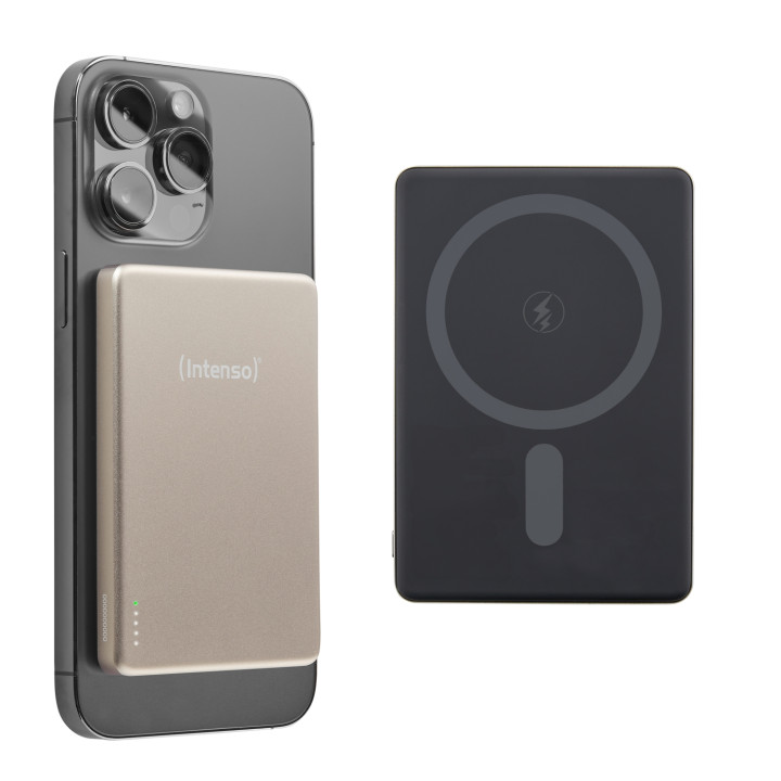 Intenso MW5000 Batería Externa Magnética 5000 mAh – Compatible con MagSafe, Carga Inalámbrica 15W, USB-C PD 20W,...
