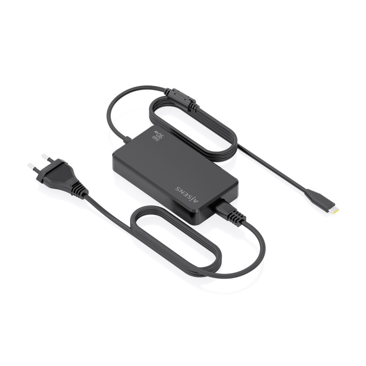AISENS Cargador De Sobremesa GaN 90W PD3.0 1xUSB-C 1.8m, Negro