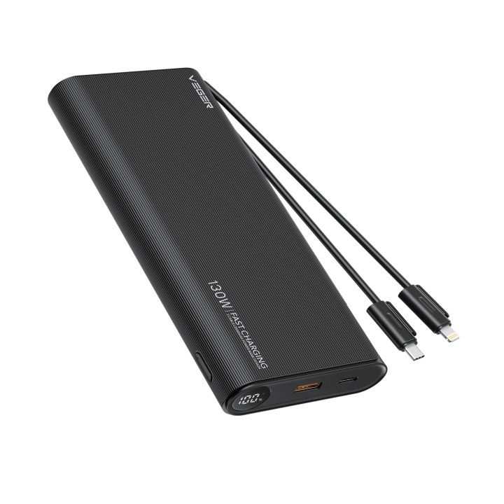 VEGER TC130 VG-W2503-T130 25000mAh powerbank 130W cables bulit-in
