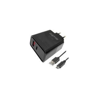 Approx APPUSBWALL65W Cargador 65W QC 1x USB A + 1 USB C + cable