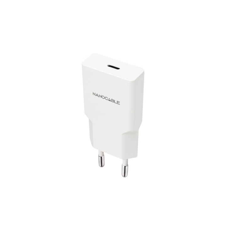Nanocable Cargador USB-C/PD 20W, Blanco