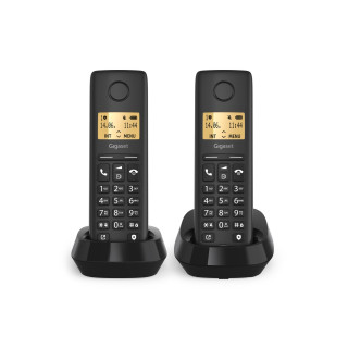 Gigaset BASIC 100 DUO Teléfono DECT/analógico Identificador de llamadas Negro