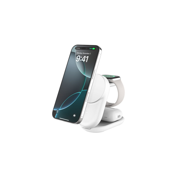 Belkin Qi2 Fitness tracker, Auriculares, Smartphone, Reloj inteligente Blanco USB Cargador inalámbrico Carga rápida...