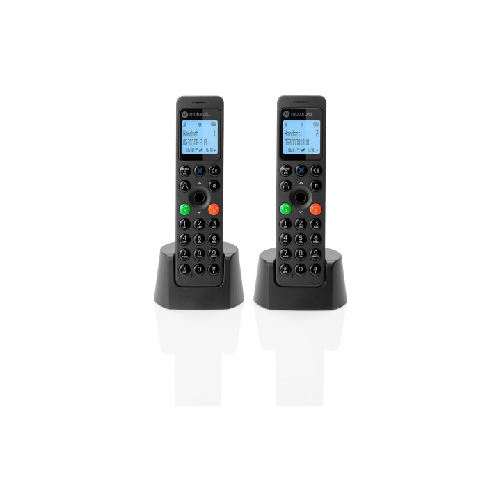 Motorola DOT202 Twin Teléfono DECT Identificador de llamadas Negro