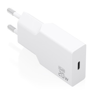 AISENS Cargador Ultra Delgado GaN 20W, 1xUSB-C PD3.0, Blanco