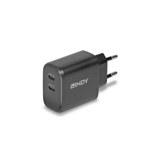 Lindy 73438 cargador de dispositivo móvil Universal Negro Corriente alterna Carga rápida Interior