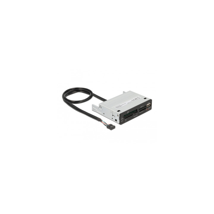 DeLOCK 91708 lector de tarjeta USB 2.0 Interno Negro, Gris