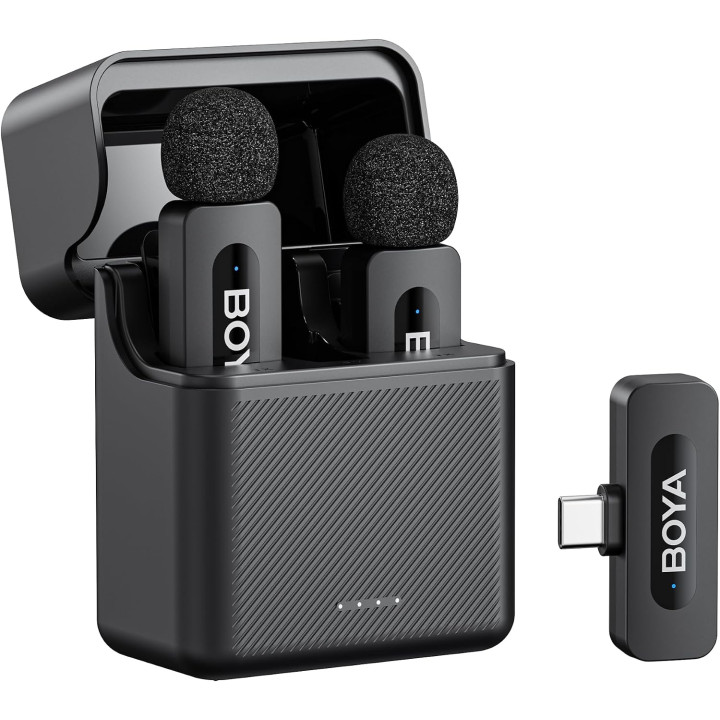 BOYA BY-V30 - Micrófono Lavalier inalámbrico para iPhone/Android/PC/portátil con Puerto USB-C