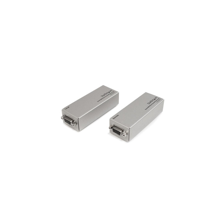 StarTech.com Extensor de 1 Puerto Serie Serial RS232 DB9 por Cable Cat5 UTP Ethernet - 1M Plata
