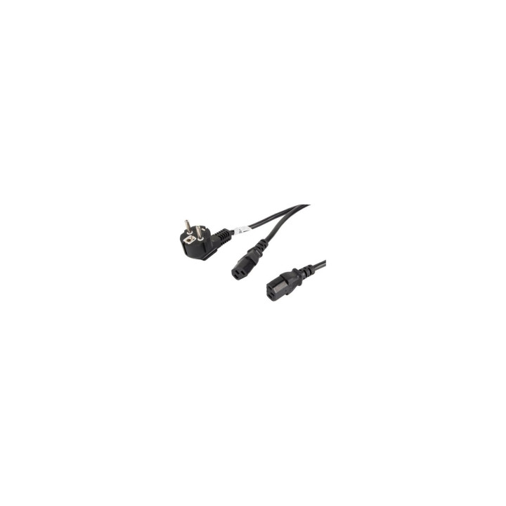 Lanberg CA-C13C-13CC-0018-BK cable de alimentación Negro 2 m C13 acoplador CEE7/7