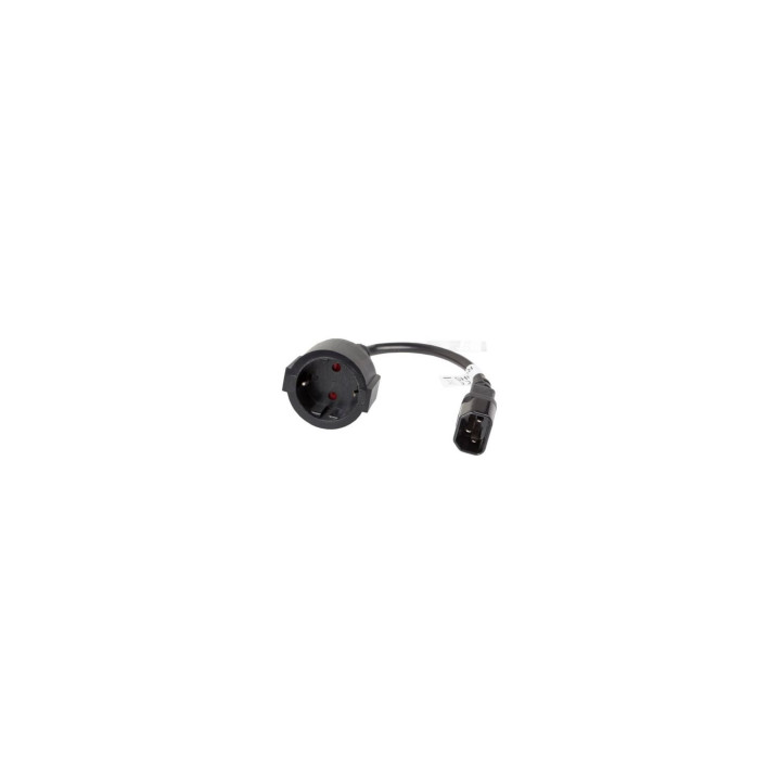 Lanberg CA-C14E-10CC-0018-BK cable de alimentación Negro 0,18 m C14 acoplador